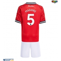 Otroški Nogometni dresi Manchester United Harry Maguire #5 Domači 2025-26 Kratek Rokav (+ Kratke hlače)